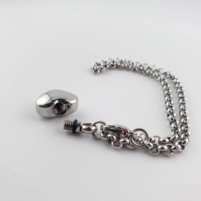 Ashanger met ketting - Hartje - Zilverkleurig - RVS - Gedenksieraad - view 2