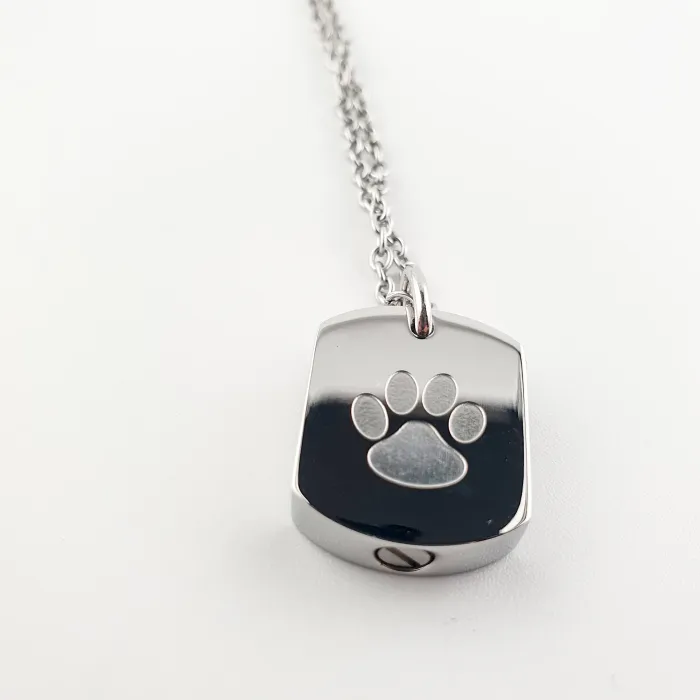 Asketting Dog Tag met hondenpoot - Gedenksieraad - view 3
