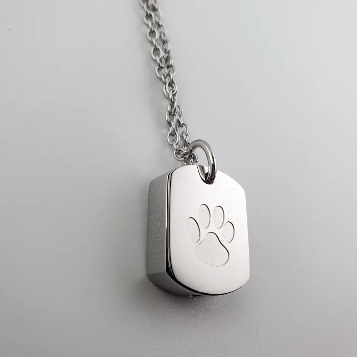 Asketting Dog Tag met hondenpoot - Gedenksieraad - view 6