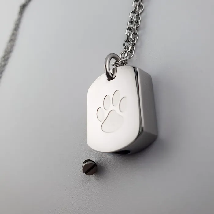 Asketting Dog Tag met hondenpoot - Gedenksieraad - view 5
