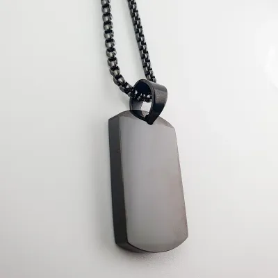 Asketting Dog Tag - Zwart - Gedenksieraad