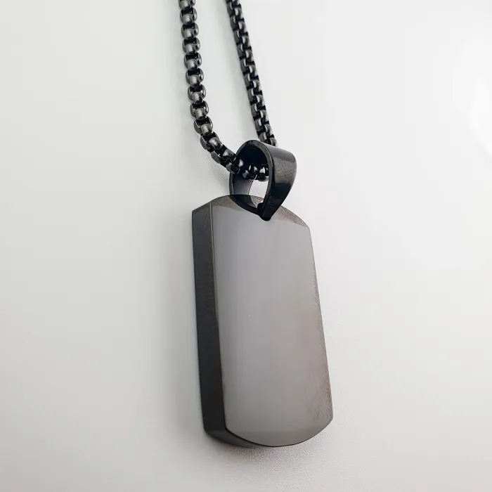 Asketting Dog Tag - Zwart - Gedenksieraad - view 1