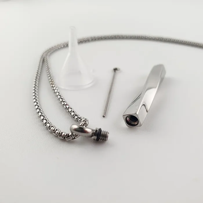 Ashanger met ketting - Mobius Bar - Zilverkleurig - Gedenksieraad - view 2