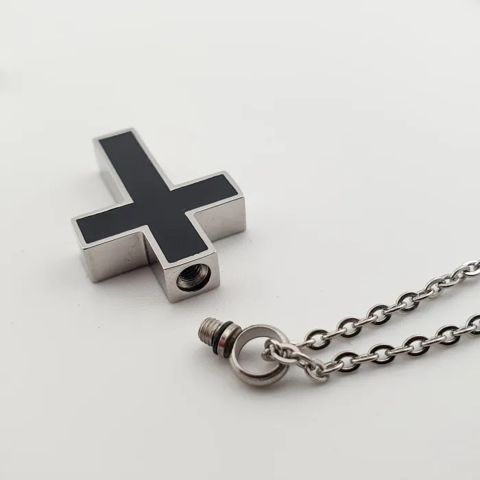 Kruis Crematie Hanger - Roestvrijstaal - Gedenksieraad - view 3