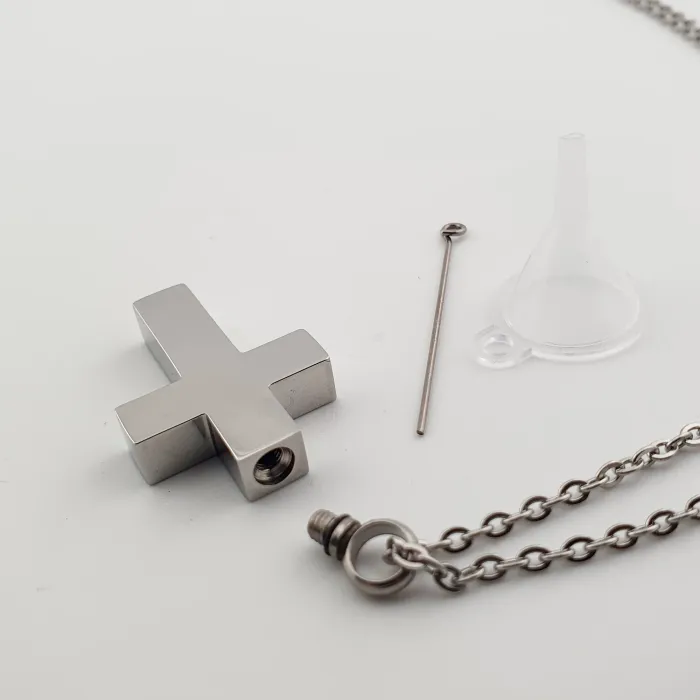 Kruis Crematie Hanger - Roestvrijstaal - Gedenksieraad - view 5