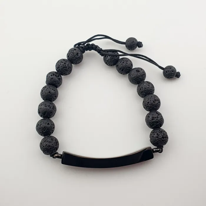 Verstelbare As Armband met Lava Kralen – Zwart - Gedenksieraad - view 4