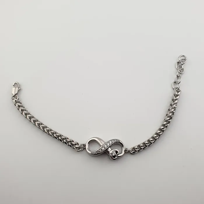 Crematie Sieraad Infinity Urn Armband Voor As | Zilverkleurig - Waardig Gedenkteken - view 2