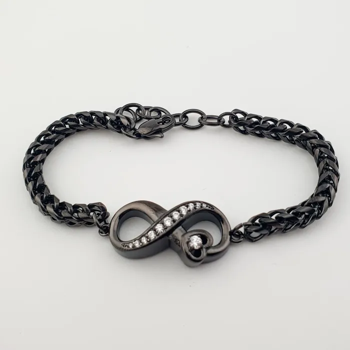 Crematie Sieraad Infinity Urn Armband Voor As | Zwart - Waardig Gedenkteken - view 1