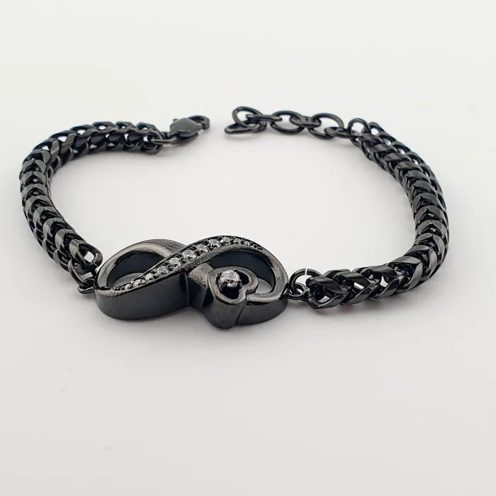 Crematie Sieraad Infinity Urn Armband Voor As | Zwart - Waardig Gedenkteken - view 2
