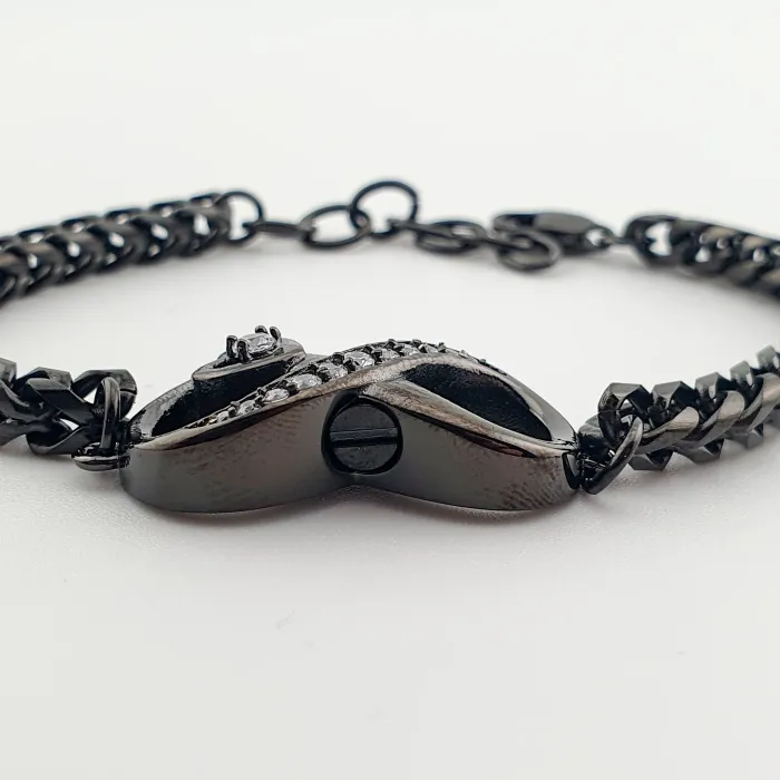 Crematie Sieraad Infinity Urn Armband Voor As | Zwart - Waardig Gedenkteken - view 3