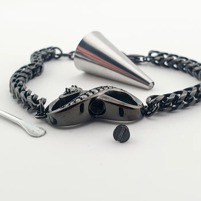 Crematie Sieraad Infinity Urn Armband Voor As | Zwart - Waardig Gedenkteken - view 5