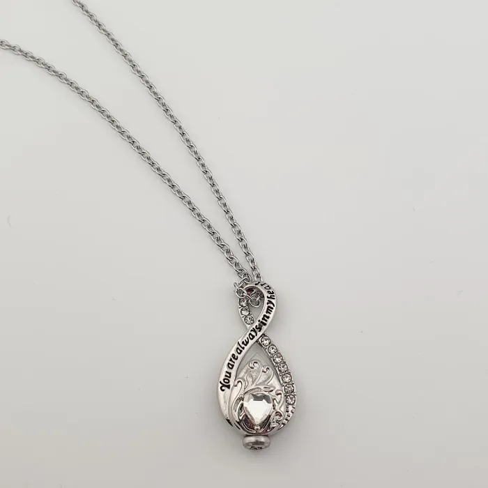 Infinity Keepsake Hanger met Hart – RVS Zilver - Gedenksieraad - view 1