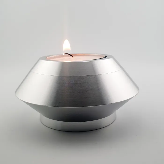 Mini Urn met Waxinelichtje - Zilverkleurig & Zwart - Waardig Gedenkteken - view 2