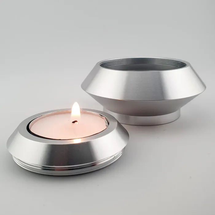 Mini Urn met Waxinelichtje - Zilverkleurig & Zwart - Waardig Gedenkteken - view 3