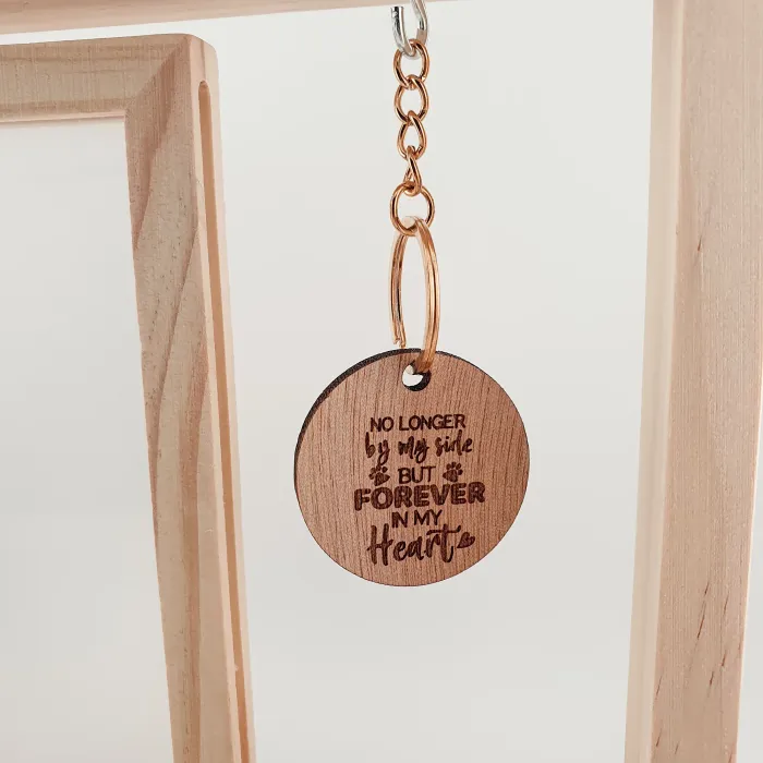 Herinneringsfotolijst Natuurlijk Hout – Rond Houten Hanger ‘Forever in My Heart’ - Gedenksieraad - view 2