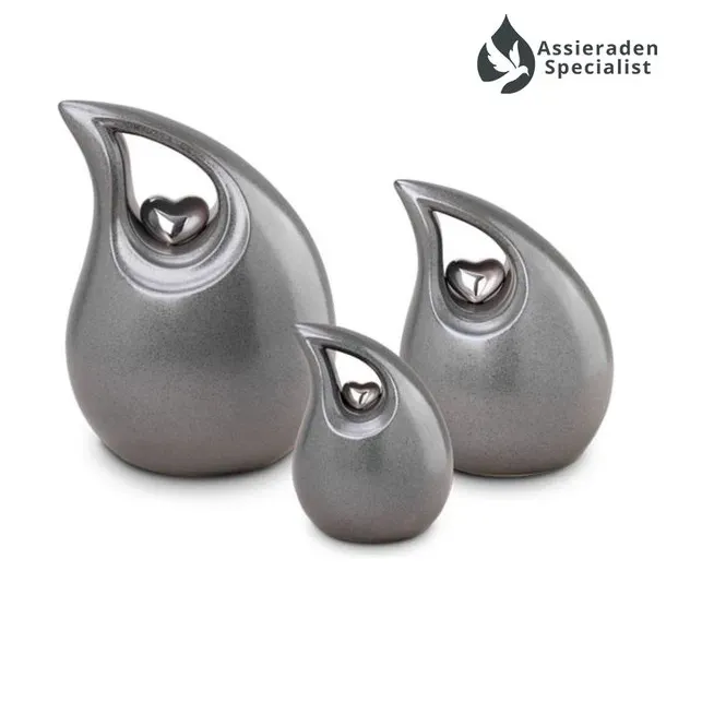 Crematie Urn Keramisch - Zilverkleurig - Urnen Volwassenen - 3.8 Liter - Waardig Gedenkteken - view 2
