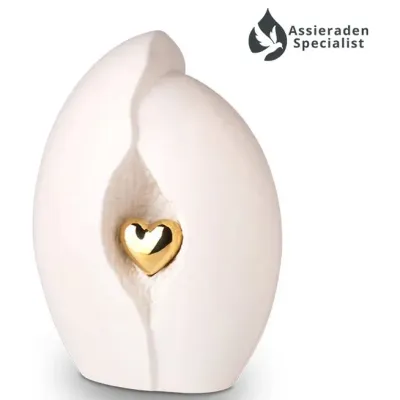 Keramische Urn - Urn Voor As Volwassen - Wit & Goudkleurig - 3.8 Liter - Waardig Gedenkteken