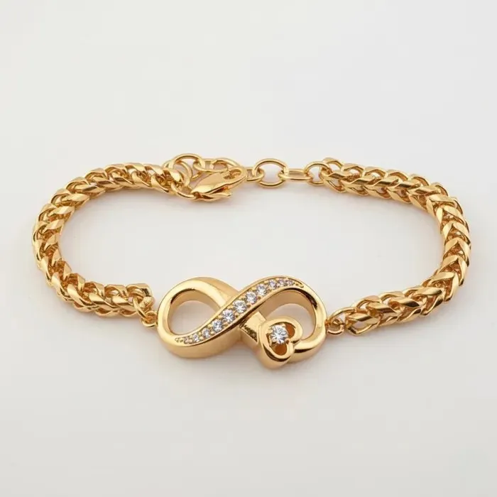 Crematie Sieraad Infinity Urn Armband Voor As | Goudkleurig - Waardig Gedenkteken - view 1