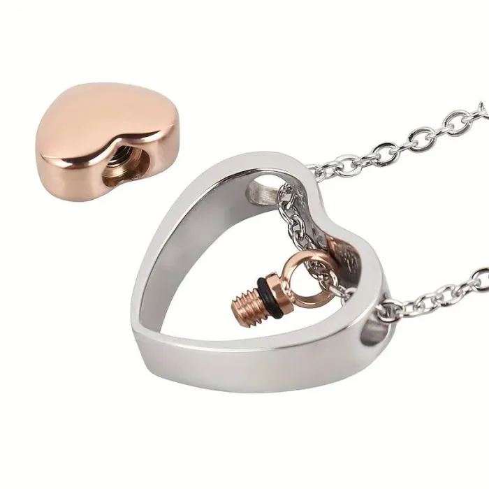 Asketting Dubbel Hartje - Roestvrijstaal - Gedenksieraad - view 6