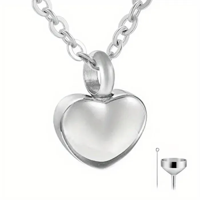 Asketting Hartje – Roestvrijstaal – Zwart of Zilverkleurig - Gedenksieraad - view 3