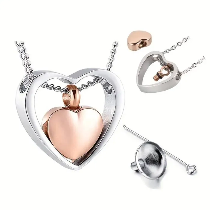 As Hanger "Hart in Hart" – Zilverkleurig Edelstaal - view 2
