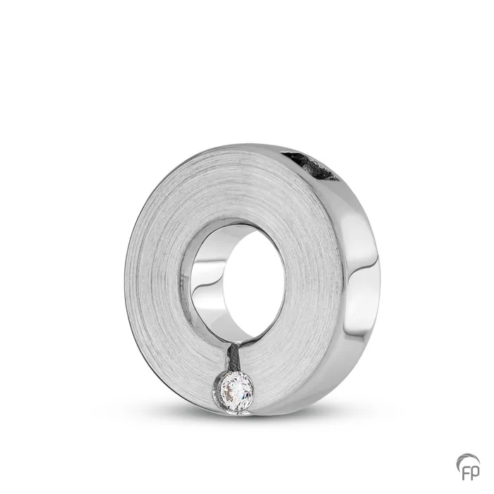 Ashanger klein vierkant — Sterling 925 zilver, mat (3 mm sluiting) - view 1