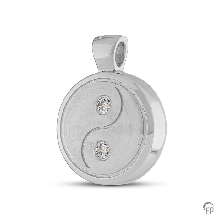 Ashanger ovaal locket met drukknop — Sterling 925 zilver, mat - view 1