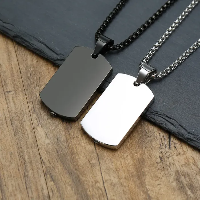 Asketting Dog Tag - Zwart - Gedenksieraad - view 5