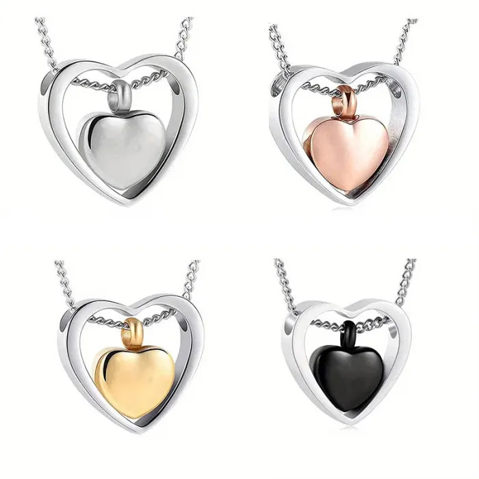 As Hanger "Hart in Hart" – Zilverkleurig Edelstaal - view 1