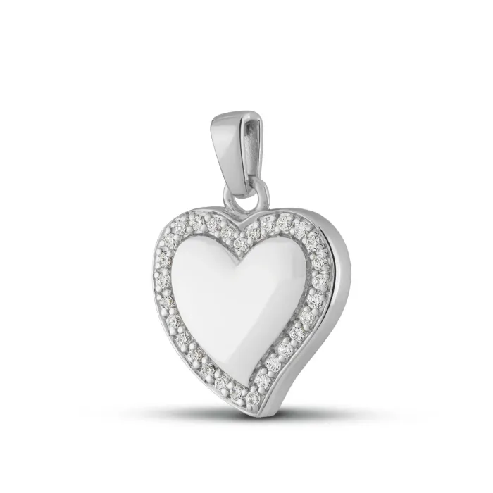 Hartvormige Ashanger - Kristallen Omlijsting - Gedenksieraad - view 1