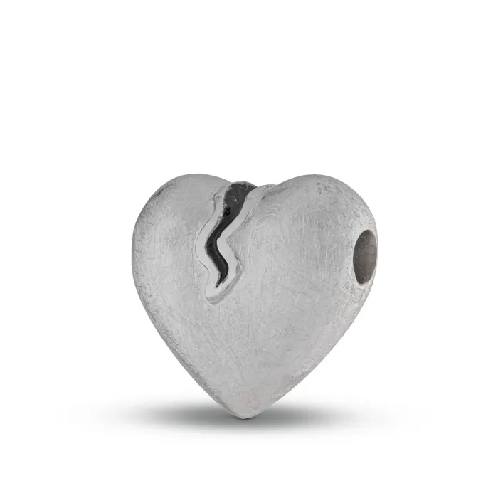 Gebroken Hart Ashanger - 925 Sterling Zilver - Gedenksieraad - view 1