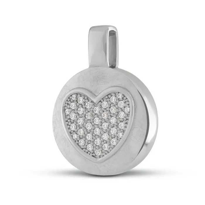 Hartvormige Ashanger - 925 Sterling Zilver - Gedenksieraad - view 1