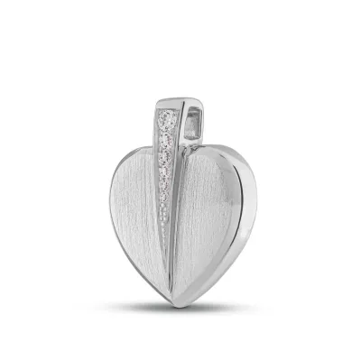 Hartvormige Ashanger - 925 Sterling Zilver - Subtiele Steentjes