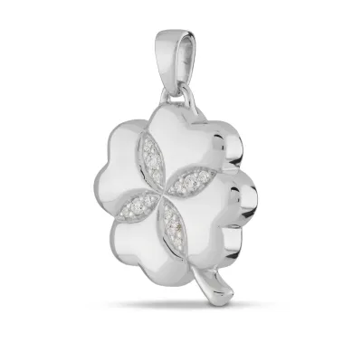 Klavervormige Ashanger - 925 Sterling Zilver - Gedenksieraad