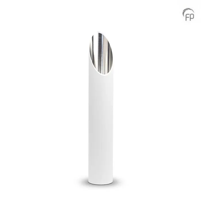Tuinornament-urn wit — aluminium kolom (medium) - view 1