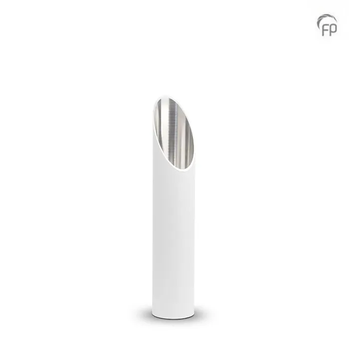 Tuinornament-urn wit — aluminium kolom (klein) - view 1