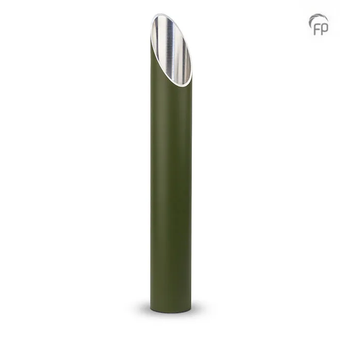 Tuinornament-urn olijfgroen — aluminium kolom (groot) - view 1