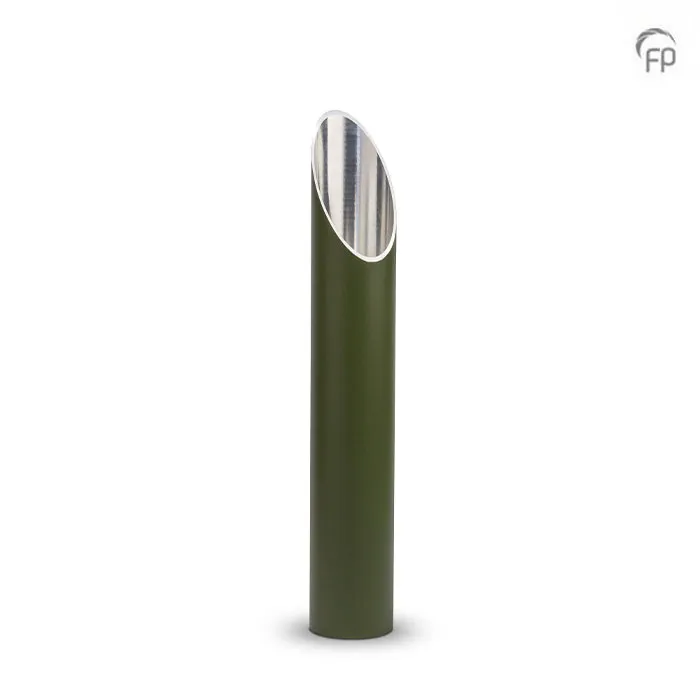 Tuinornament-urn olijfgroen — aluminium kolom (medium) - view 1