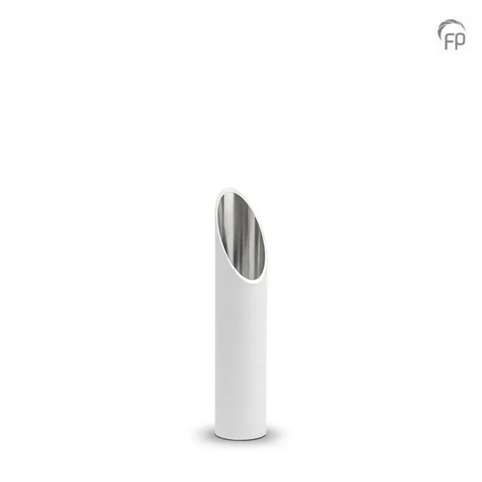 Mini-urn kaarshouder wit — aluminium pilaar (groot) - view 1