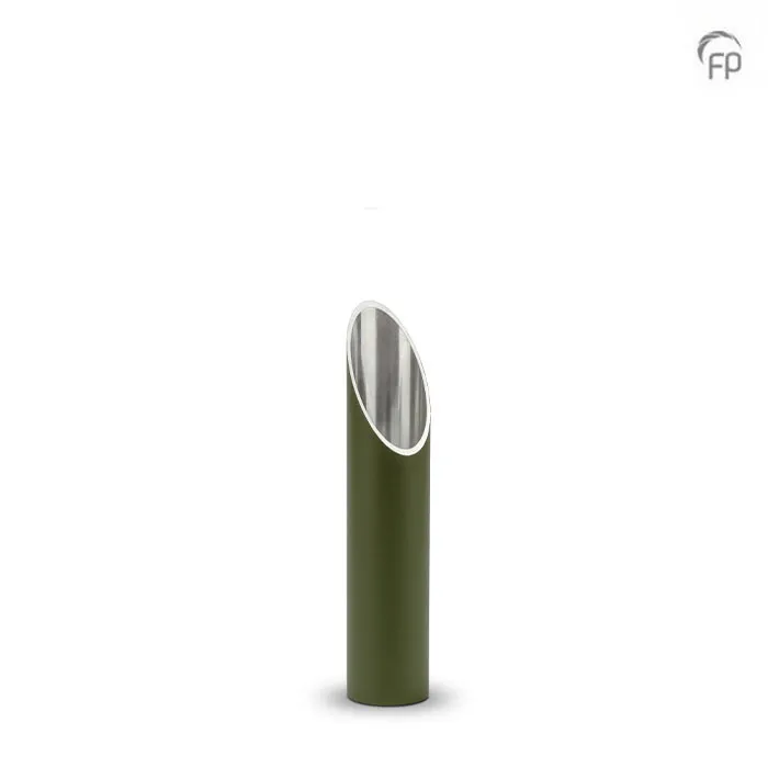 Mini-urn kaarshouder olijfgroen — aluminium pilaar (groot) - view 1