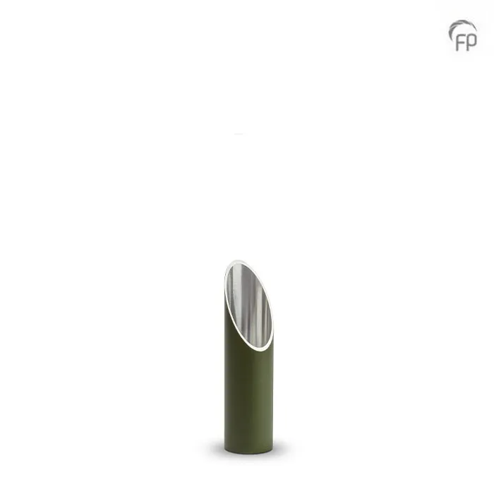 Mini-urn kaarshouder olijfgroen — aluminium pilaar (medium) - view 1