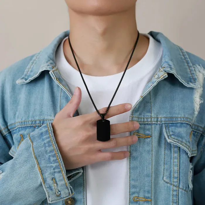 Asketting Dog Tag - Zwart - Gedenksieraad - view 2