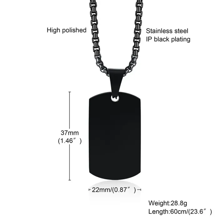 Asketting Dog Tag - Zwart - Gedenksieraad - view 3