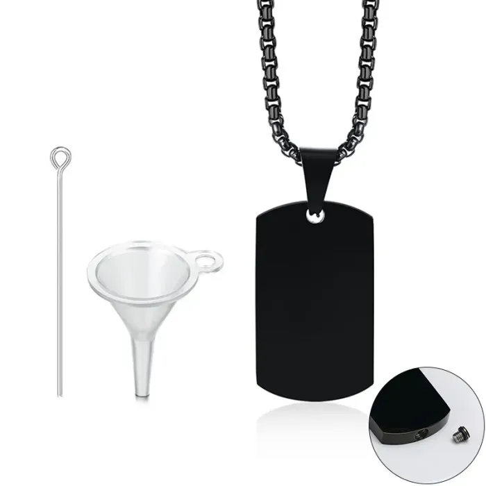 Asketting Dog Tag - Zwart - Gedenksieraad - view 4