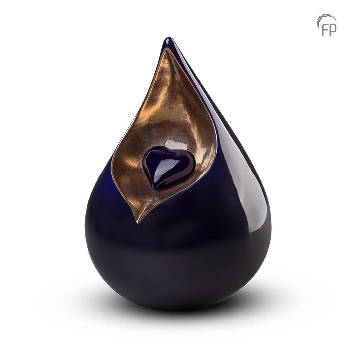 Keramische urn Celest — kobaltblauw met goud (volwassen) - view 1