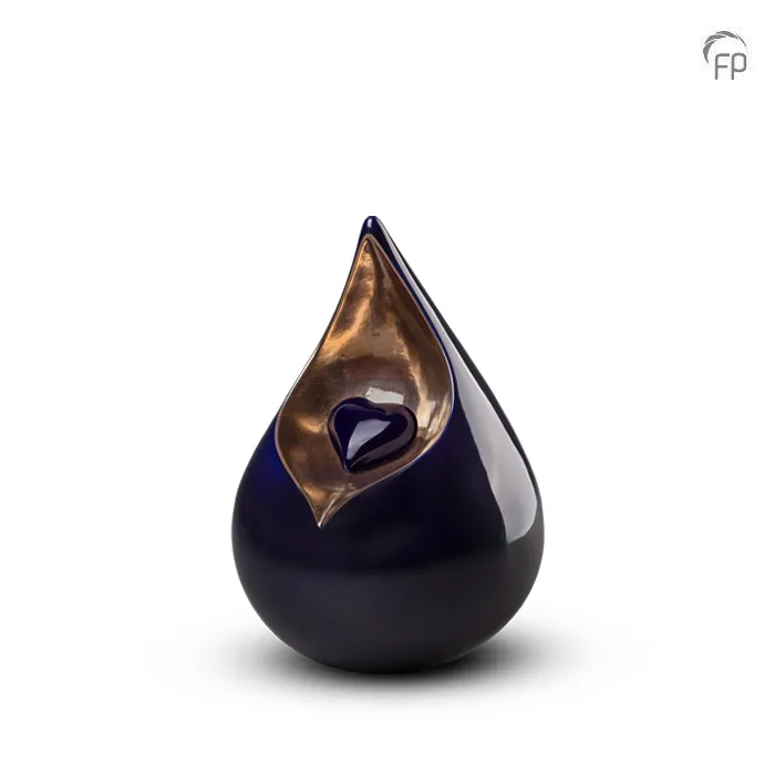 Mini urn Celest — kobaltblauw met goud (klein) - view 1