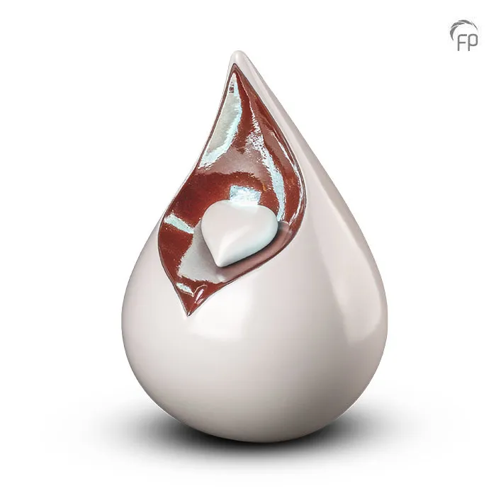 Keramische urn Celest — wit met bruinrood (volwassen) - view 1