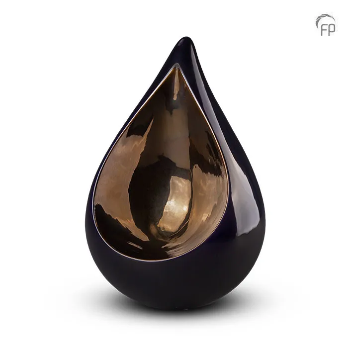 Keramische urn Celest — kobaltblauw met goud (volwassen, variant) - view 1