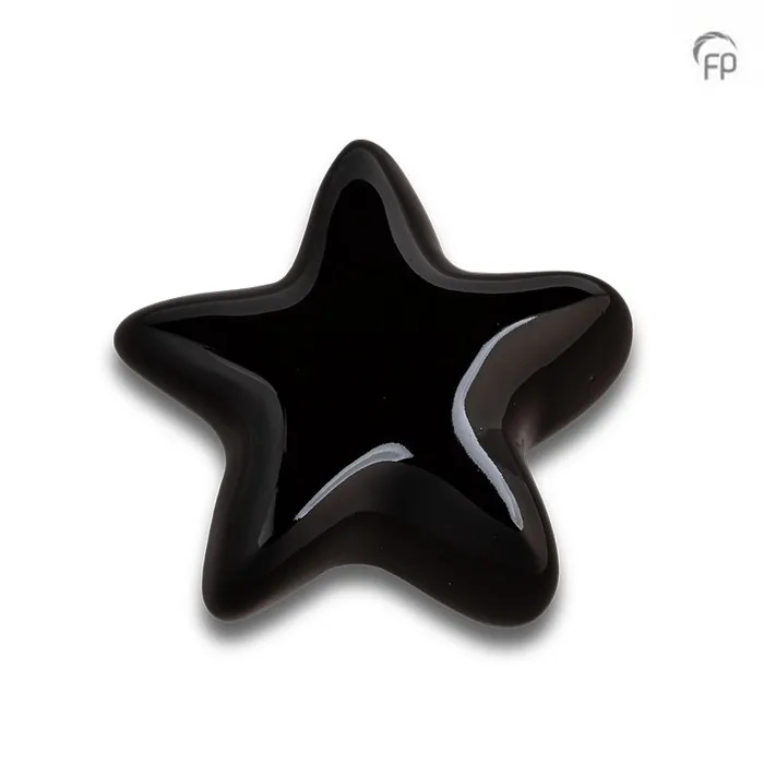 Mini urn Asteri Ster — zwart hoogglans (keepsake) - view 1
