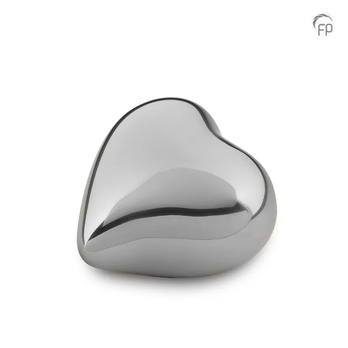 Mini urn hartvorm — zilver (keepsake, lijn 2) - view 1